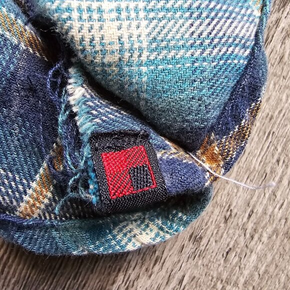 Woolrich Flannel Shirt Men Large Green Plaid Long Sleeve Button Up Flap Pockets - Picture 9 of 13